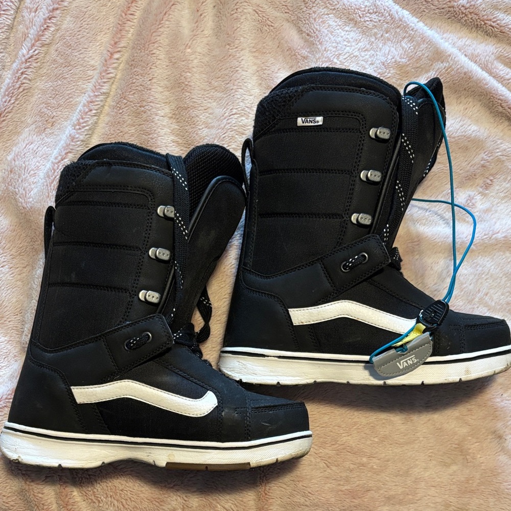 Vans Black and White Snowboarding Boots